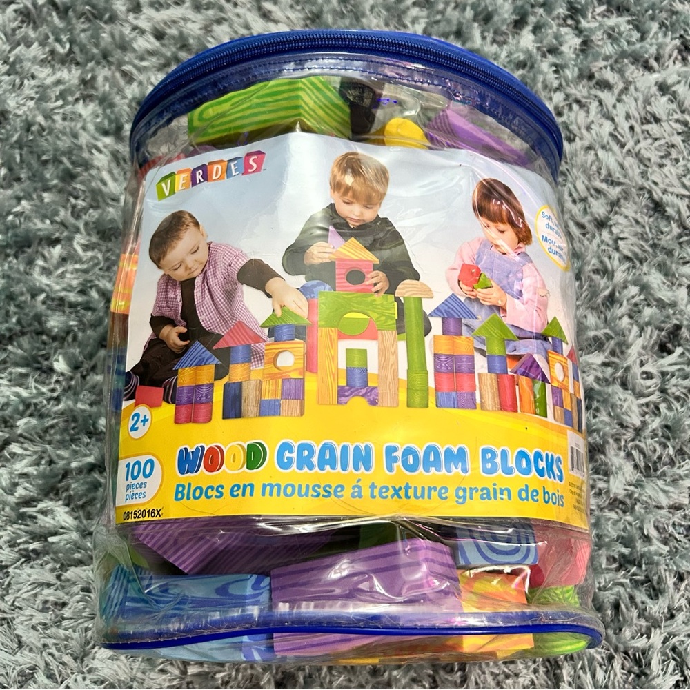 Wood Grain Foam Blocks - Multicolor